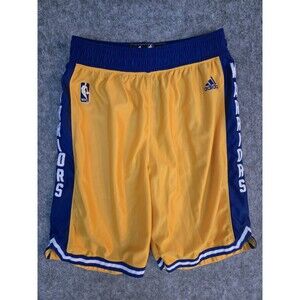 Vintage Adidas Team Sz M Golden State Warriors Shiny Shorts NBA Basketball Curry